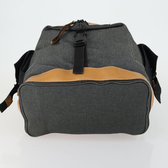 LOEWE Eye Nature Convertible Backpack Canvas Leather Gray Silver Auth bs31537 main image 15